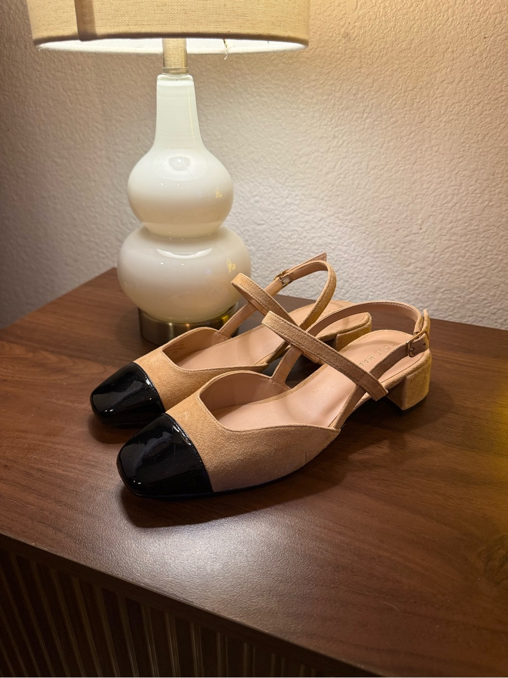 ✨BRAND NEW✨Cole Haan Two-Tone Slingback Block Heel - Black & Tan